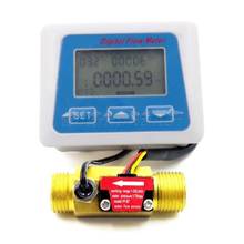 Digital Lcd Display Water Flow Sensor Meter Flowmeter Rotameter Temperature S07 19 dropship 2024 - buy cheap