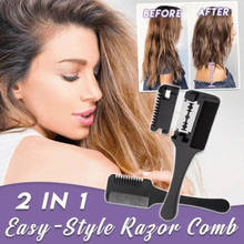 Hot Barber Hair Cutting Comb Hair Brushes with Razor Blades Hair Trimmer Cutting Thinning Tool Hair Salon DIY Styling Tools 2024 - buy cheap