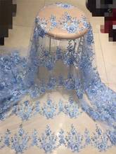 Exquisite heavy-duty bead embroidery French tulle lace high-end atmospheric evening dress skirt design fabric 2024 - buy cheap