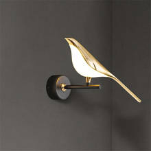 Lámpara de pared moderna y creativa, accesorios de iluminación Led de diseño de pájaro dorado para pasillo, dormitorio, sala de estar y decoración del hogar 2024 - compra barato