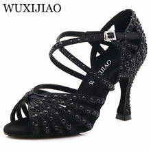 WUXIJIAO-zapatos de baile latino con diamantes de imitación y perlas, calzado de baile deportivo de interior, cómodo, fondo suave, salsa, muchos colores para elegir 2024 - compra barato