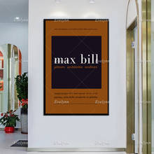 Cartaz de exposição max bill pintor arquiteto escultor 1977 moderna casa decoração impressões da parede arte lona modular fotos presente 2024 - compre barato