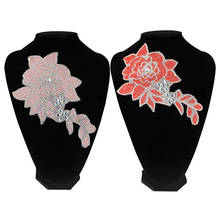 Red Hotfix Crystal Rhinestone Heat Transfer Iron on Patches Motif Embellishment Stickers For Garment 2024 - buy cheap