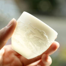 Dehua branco ovelhas gordura jade porcelana china teacup cerâmica mestre único kungfu xícara de chá casa viagem caneca presentes 2024 - compre barato