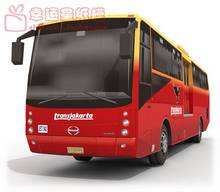 Transporte ônibus transjakatta vermelho azul 3d modelo de papel diy artesanal papercraft 2024 - compre barato