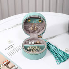 Casegrace-caja de viaje pequeña, organizador de joyería portátil, Mini pendientes de cuero PU, anillo, collar, joyería 2024 - compra barato