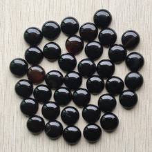 Fashion good quality natural black onyx round CAB CABOCHON beads 16mm for jewelry Accessories making wholesale 50pcs/lot free 2024 - buy cheap