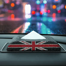 Union Jack Flag Luxury Shiny Crystal Car Tissue Box Beautiful Bling Atuo Home Office Paper Towel Cover Case Great Gift for Women 2024 - buy cheap