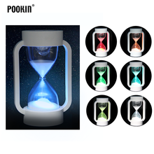 Creative LED Induction Hourglass Sleep Light Timers Sand Clock Lamp For Bedroom Living Room Home Decoration Colorful Light 2024 - buy cheap
