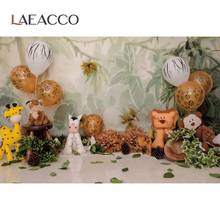 Laeacco Spring Flower Balloons Wild Animal Safari Birthday Party Photo Backdrop Photography Background Photocall Photo Studio 2024 - buy cheap