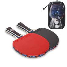 Conjunto de raquetes de tênis de mesa com 5 camadas, madeira pura com aprovação ittf, bastão para treinamento de ping-pong, 2 peças 2024 - compre barato