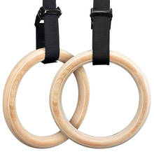 Гимнастические кольца для фитнеса, деревянные кольца 1,1 дюйма с регулируемой пряжкой, 2 шт. 2024 - купить недорого