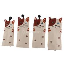 4pcs Cute Cat Golf Club Head Cover No. Tags 1 3 5 Headcover Driver /Fairway /Hybrid UT Headcover PU Leather Golf Mallet Acceess 2024 - buy cheap