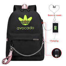 New Avocado Mochila Para Ninas Backpack For Girls&Boys Usb Cable Women School Bag Travel Teenager Backpack Daily Baypack 2024 - buy cheap