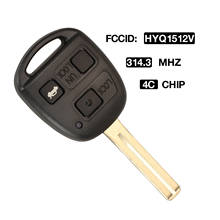 Kutery-llave de coche remota con Chip 4C, 314,5 MHZ, FCCID:HYQ1512V, 3 botones, para Toyota Camry, Prado, Corolla, Lexus, GX470, LX470 2024 - compra barato