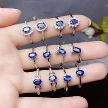 Natural Sapphire Gemstone Ring Real 925 Silver Fine Fashion Charming Jewelry for Women【FS Jewelry】 2024 - buy cheap