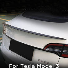 Alerón trasero de fibra de carbono para maletero de coche Tesla modelo 3, accesorio empapelado, 2017, 2018, 2019 2024 - compra barato