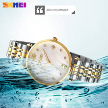 SKMEI-Reloj de pulsera clásico de cuarzo para mujer, elegante, resistente al agua, de acero inoxidable, femenino 2024 - compra barato