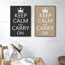 Simple Words Home Decoration Crown White Text Living Room Wall Art Canvas Poster Keep Calm and Carry On Study Room Decor Print 2024 - buy cheap
