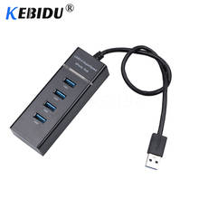 KEBIDU высокоскоростной 4 порта USB 3,0 концентратор USB разветвитель портативный usb-порт usb-хаб для Apple Macbook Air ноутбук ПК планшет высокая скорость 2024 - купить недорого