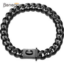 Benepaw Strong Cuban Link Dog Choke Collar Comfortable Secure Buckle Chew Proof 19mm Pet Chain For Small Medium Large Dogs 2024 - buy cheap