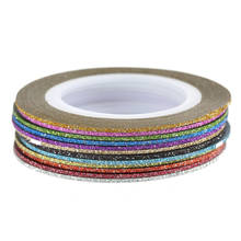NEW 12 Color Glitter Nail Striping Line Tape Sticker Set Art Decorations DIY Tips For Polish Nail Gel Rhinestones Decorat 2019 M 2024 - buy cheap