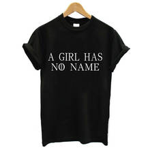 Camiseta con estampado de letras "A Girl" sin nombre "para Mujer, Camiseta holgada de manga corta con cuello redondo, ropa para Mujer, Tops 2024 - compra barato