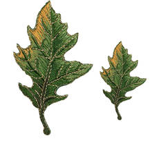 Tree Leaf Fall Oak Leaves Green Gold Embroidered Patches for T-shirt Iron on Stripes Appliques Clothes Stickers Clothing Badges 2024 - buy cheap