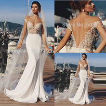 Vestidos De novia De sirena 2019 De descuento en el hombro Apliques De encaje sin mangas espalda abierta Boho Vestido De novia De Noiva 2024 - compra barato