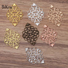 BoYuTe (100 Pieces/Lot) 42*30MM Metal Brass Filigree Plate Flower Materials DIY Jewelry Accessories Parts Supplier 2024 - buy cheap