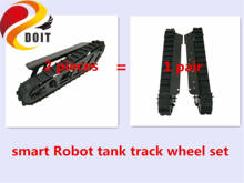 SZDOIT-Kit de rueda de pista de Robot inteligente, 15KG, gran carga, 2 uds., pista de goma, rueda de Metal, soporte de acero para piezas de Robot RC 2024 - compra barato