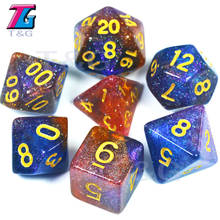 T&G  New Colorful Universe Galaxy Dice 7pcs/set D4-D20 with DND RPG gift Toys board games dice 2024 - buy cheap