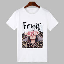 Tshirt Women Fashion Funny grapefruit Fruit Print T shirt Harajuku T-shirt Short Sleeve femme White Tops Clothing New summer Tee 2024 - buy cheap