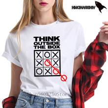 Funny Think Outside The BoxSummer Women T-shirts Creative Streetwear Tee Shirts Custom Shirt Fashion 100% Cotton T shirts Girls 2024 - buy cheap