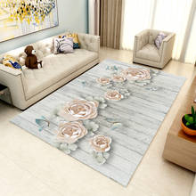 Simples e moderno chinês impressão flor tapete e tapetes para sala de estar quarto mesa de café sofá cobertor antiderrapante tapete de veludo 2024 - compre barato