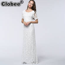 New 2020 Summer Elegant Club Party Women Lace Dress White Black Hollow Out Sexy Open Back Plus Size Long Vestido de festa 2024 - buy cheap