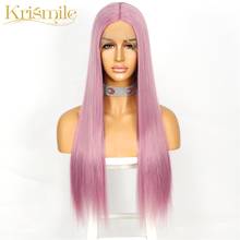 Light Purple Synthetic Lace Wig Long Straight T Middle Parting Wig Daily for Women Cosplay Party Heat Resistant Spring Make Up 2024 - buy cheap