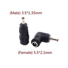 10 pçs/lote 3.5x1.35mm dc power macho plug jack conector adaptador de soquete para gabinete led luz 5.5*2.1 fêmea para 3.5*1.35mm masculino 2024 - compre barato
