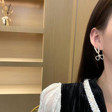 Pendientes de gota con personalidad de aguja S925, aretes populares con estilo, llenos de joyas de cristal de alta calidad, joyas brillantes para niña 2024 - compra barato