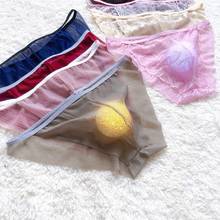 Sexy Men Underwear Lace Mesh Sheer Bulge Pouch Bikini Briefs Thongs Underwear Gay Men Bougle Pouch Underpants See Through Briefs 2024 - buy cheap