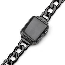 Pulseira de corrente de vaqueiro, pulseira de relógio para apple watch 44 mm série iwatch 5 4 3 2, acessórios 38mm 40 42mm 2024 - compre barato