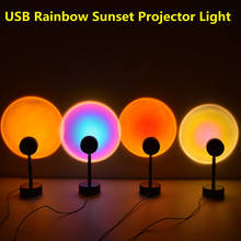 Lámpara Led de arco iris USB para escritorio, luz nocturna, proyector de atardecer, decoración de pared de fondo, lámpara de ambiente para tomar fotos en casa 2024 - compra barato