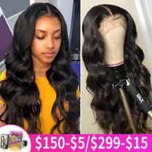 40"HD Transparent Lace Wigs Pre Plucked Peruvian Hair Wigs Body Wave 13X4 Lace Front Human Hair Wigs For Women 180% 250% Density 2024 - buy cheap