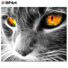 Pintura diamante completa quadrada/redonda, adorável, gato preto, pintura bordada daipor, ponto de cruz, pintura de diamante, oul350 2024 - compre barato