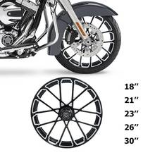 Eixo de aro de roda dianteira de motocicleta, disco único para harley touring 2013-2016 2008 2020 18 "21" 23 "26" 30 "polegadas 2024 - compre barato