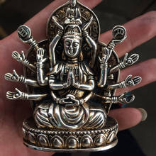 Tibetan Buddhism Miao silver 1000 arm Guanyin Guanyin Bodhisattva Feng Shui Buddha decorative crafts 2024 - buy cheap