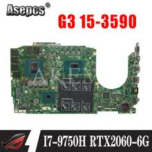 Laptop motherboard For DELL Inspiron G3 15-3590 original mainboard I7-9750H RTX2060-6GB 2024 - купить недорого