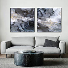 Abstracto ouro preto tinta nuvem pintura em tela posters moderno quadros da arte parede para sala de estar cuadros decoração 2024 - compre barato