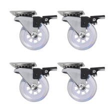 4 Pack 360 Degree Swivel Caster Wheels Heavy Duty Caster No Noise Wheels For Furniture Cabinets(3 inch with brake)sofa casters 2024 - buy cheap