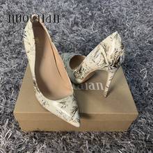 2020 Women Shoes Stiletto 12cm/10cm/8cm High Heels Women Pumps Flame Printed Patent Leather Pointed Toe Ladies Party Woman Shoes 2024 - buy cheap